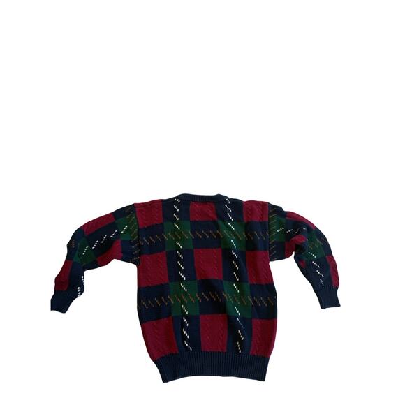 St Johns Bay Sweater Men XL Blue Red Green Chunky Knit Cosby Fisherman Grandpa - Picture 1 of 4